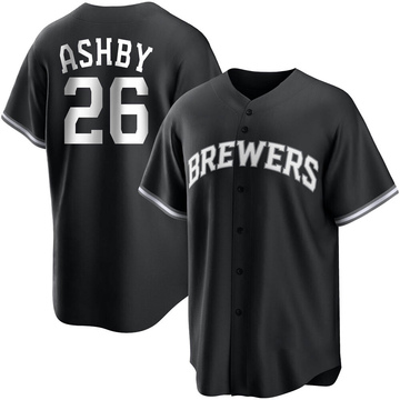 Aaron Ashby Youth Replica Milwaukee Brewers Black/White Jersey