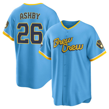 Aaron Ashby Youth Replica Milwaukee Brewers Blue Powder 2022 City Connect Jersey