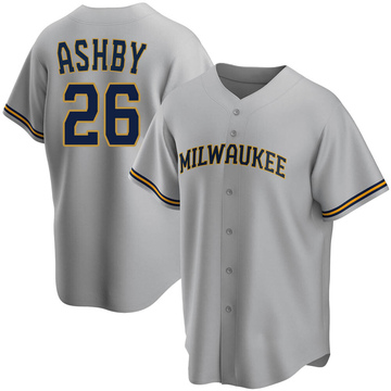 Aaron Ashby Youth Replica Milwaukee Brewers Gray Road Jersey