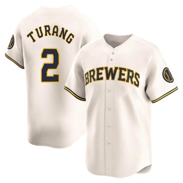 Brice Turang Youth Limited Milwaukee Brewers Cream Home Jersey