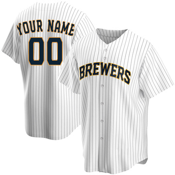 Custom Youth Replica Milwaukee Brewers White Home Jersey
