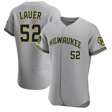 Eric Lauer Men's Authentic Milwaukee Brewers Gray Road Jersey