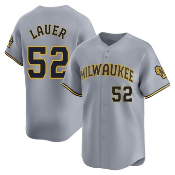 Eric Lauer Men's Limited Milwaukee Brewers Gray Away Jersey