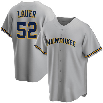 Eric Lauer Youth Replica Milwaukee Brewers Gray Road Jersey