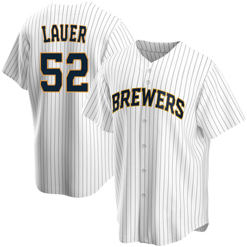 Eric Lauer Youth Replica Milwaukee Brewers White Home Jersey