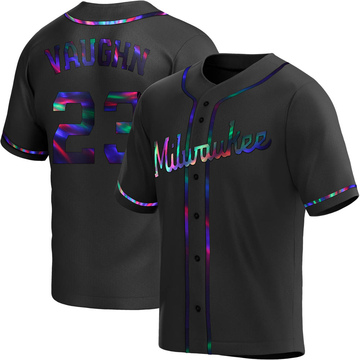 Greg Vaughn Youth Replica Milwaukee Brewers Black Holographic Alternate Jersey