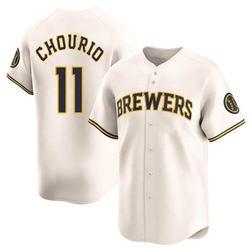 Jackson Chourio Youth Limited Milwaukee Brewers Cream Home Jersey
