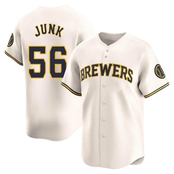 Janson Junk Youth Limited Milwaukee Brewers Cream Home Jersey
