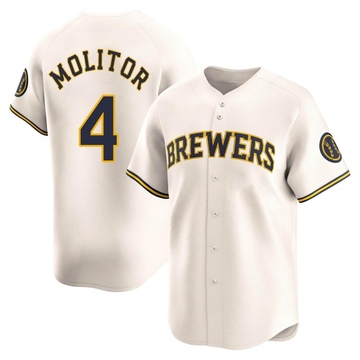 Paul Molitor Youth Limited Milwaukee Brewers Cream Home Jersey