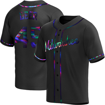 Rob Deer Youth Replica Milwaukee Brewers Black Holographic Alternate Jersey