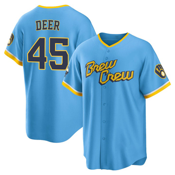 Rob Deer Youth Replica Milwaukee Brewers Blue Powder 2022 City Connect Jersey